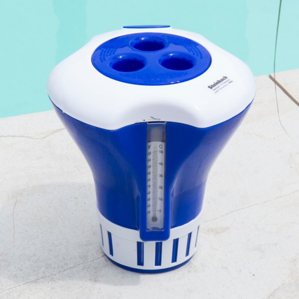 Chlordosierer Maxi für 20g 200g Chlortabletten Dosierschwimmer mit Thermometer