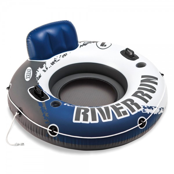 INTEX River Run Badespaß Badeinsel Luftmatratze Schwimmring 135cm Getränkehalter