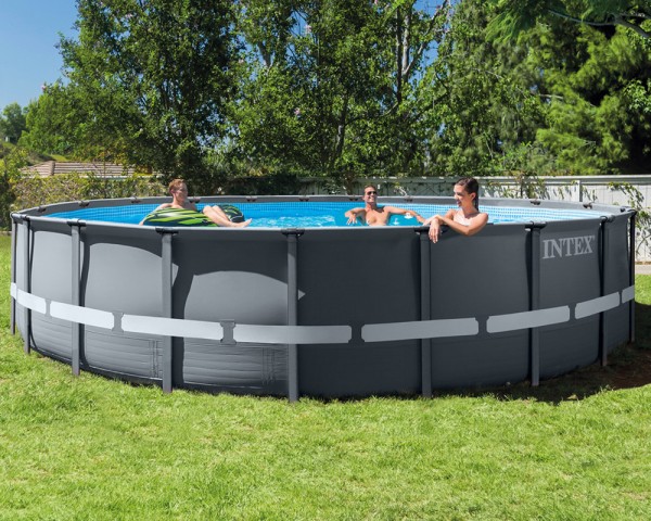 INTEX Komplettset Ultra XTR Frame Pool Ø 610x122cm + Sandfilter Swimmingpool