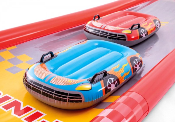 INTEX Wasserrutsche aufblasbare Racing Fun Wasserrutsche mit 2 Surf Riders
