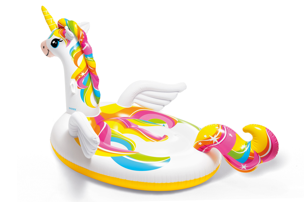INTEX Schwimmtier Unicorn Einhorn XXL Schwimmliege Badeinsel Pool Wasserliege