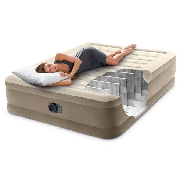 INTEX Luftbett Ultra Plush Queen + 230V Pumpe Gästebett 203x152x46cm Bett