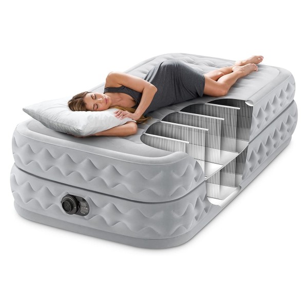 INTEX Luxus Luftbett Supreme Air-Flow Single + 230V Pumpe Gästebett 191x99x51cm