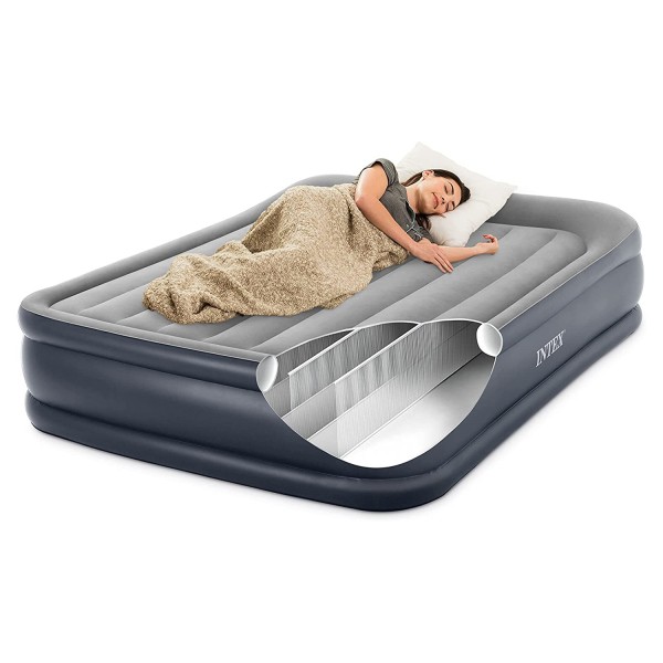 INTEX Luftbett Plus Queen + 230V Pumpe Gästebett 203x152x42cm Luftmatratze