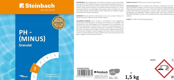 Steinbach Pool Starterset 7-tlg. Chlor Ph minus Wasserpflege Granulat Algezid