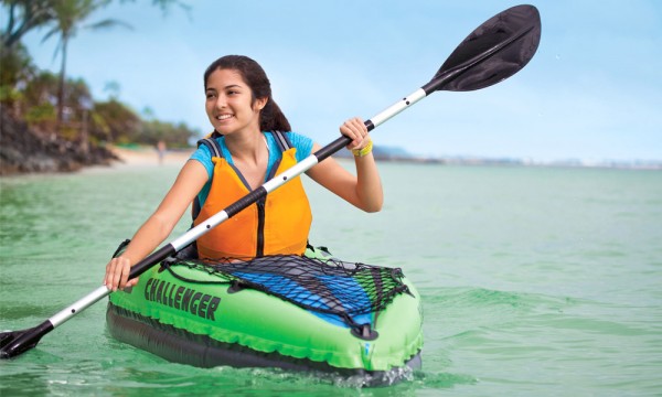 INTEX Challenger K1 Kajak Set Schlauchboot + Paddel + Pumpe für 1 Person