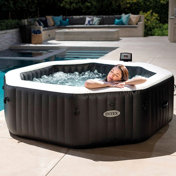 INTEX Whirlpool Pure SPA Jet + Bubble Kalkschutz + Salzwasser Ø218x71cm + APP
