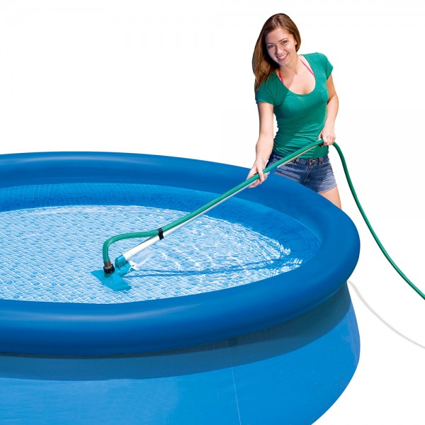 INTEX Easy Set Pool Reinigungset Reiniger Bodensauger Kescher Teleskopstange