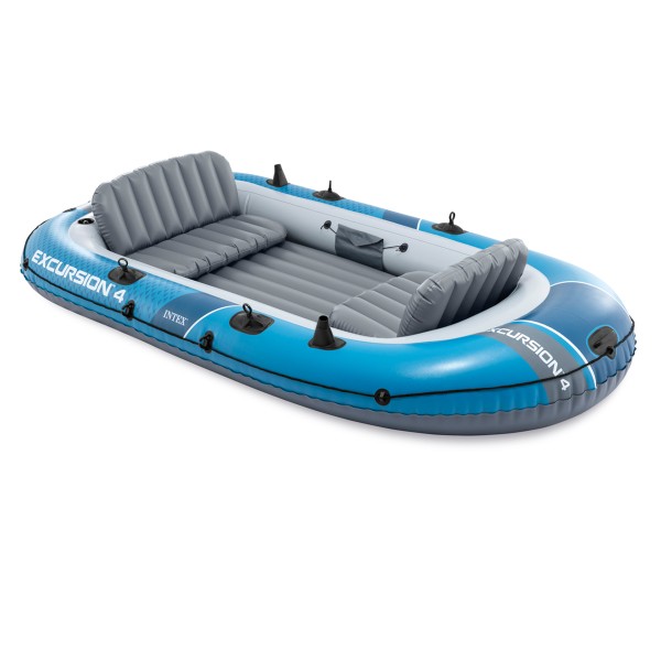 SET INTEX Excursion 4 Schlauchboot Angelboot + Aussenbordmotor + Heckspiegel