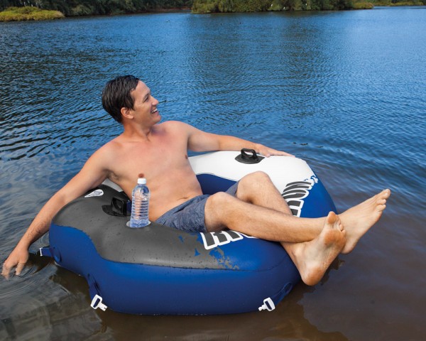 4er Set INTEX River Run Connect Lounge Badeinsel Luftmatratze mit Getränkehalter