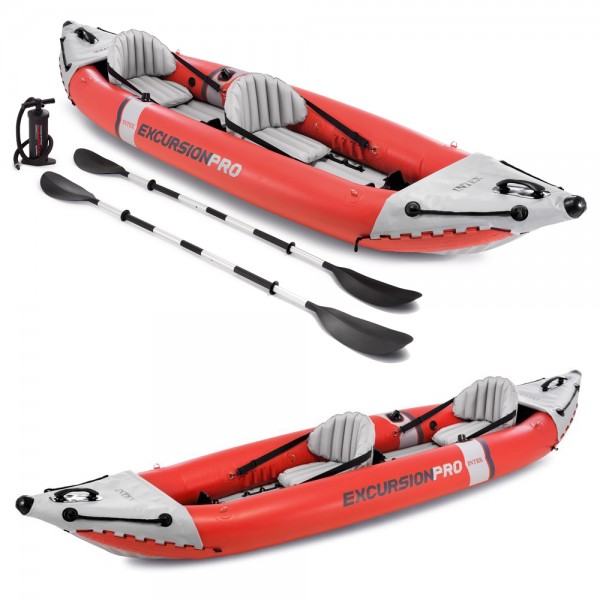 INTEX Excursion Pro K2 Kajak Set Schlauchboot + Paddel + Pumpe für 2 Personen
