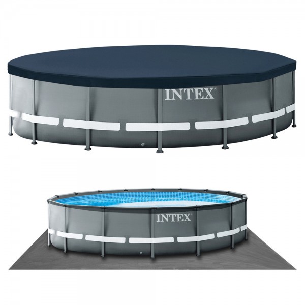 INTEX Komplettset Ultra XTR Frame Pool Ø 488x122cm + Sandfilter Swimmingpool