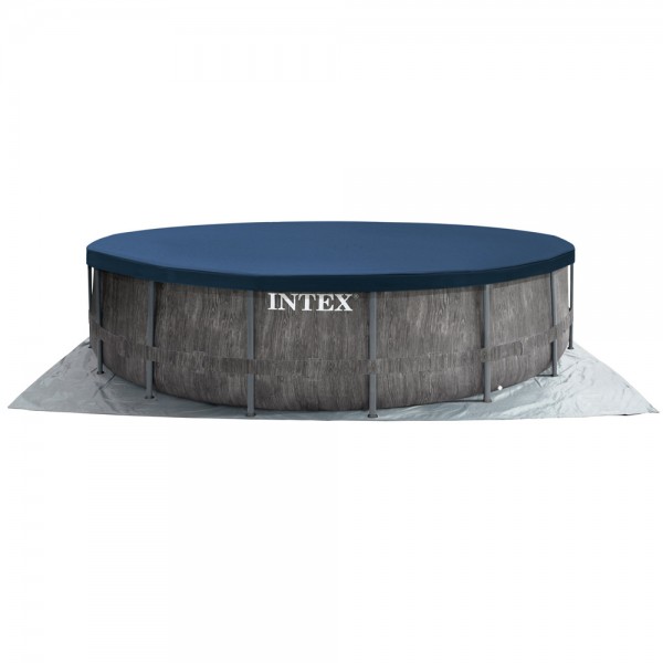 INTEX Komplettset Prism Frame Pool Greywood Ø 457x122cm Filterpumpe Swimmingpool