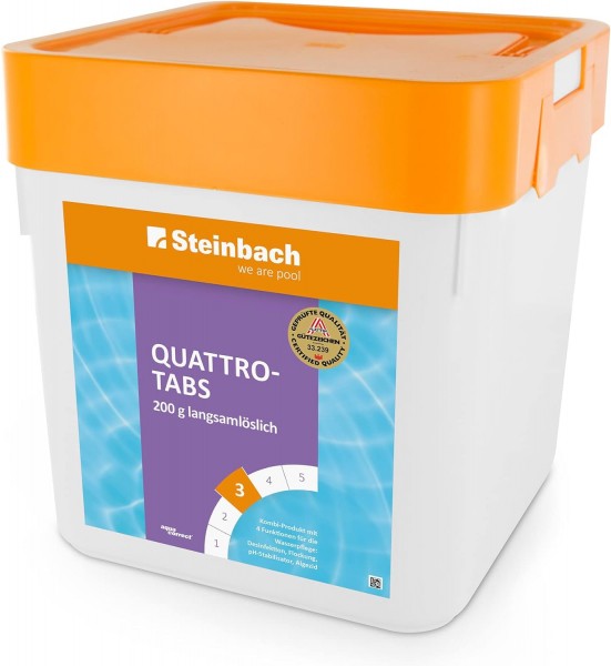 Steinbach 5kg Tabs 200g Quattrotabs für Pool Chlortabs Chlortabletten Multitabs