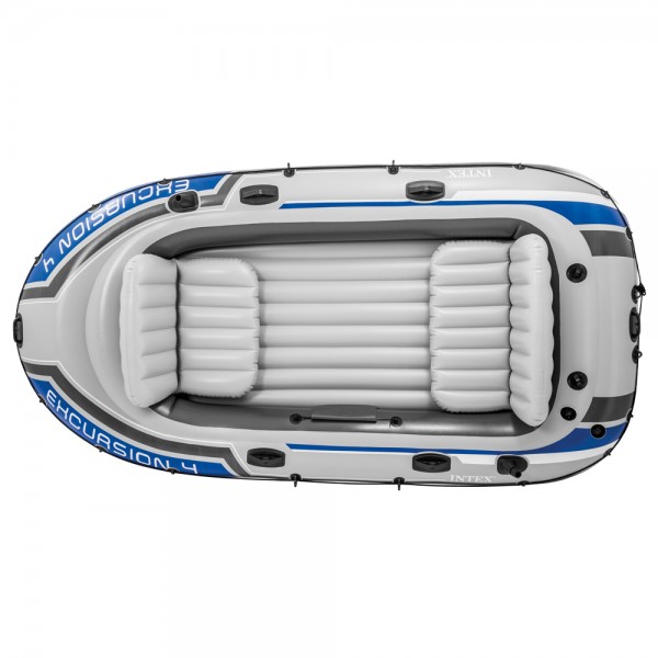 SET INTEX Excursion 4 Schlauchboot Angelboot + Aussenbordmotor + Heckspiegel